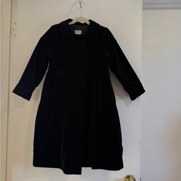 Jayne Copeland, Black Velvet Little Girls Double Breasted Dress Coat,6X - Picture 4 of 12